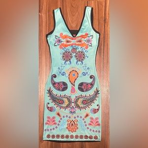 Mapale Multi-Color Patterned Bodycon Short Casual Summer Dress - S